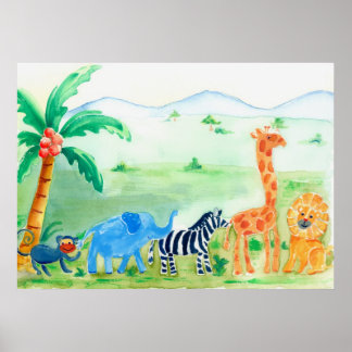 Wilde dieren Safari Artwork Poster