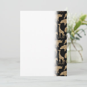 Wilde Dieren Safari Elegante Gouden Glitter Schitt Save The Date