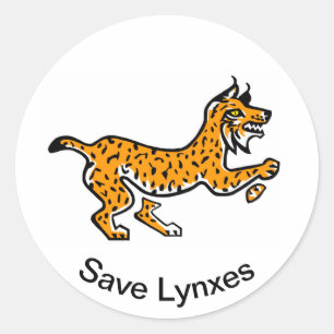 Wilde dieren - Save LYNXES - Wildlife - Ronde Sticker