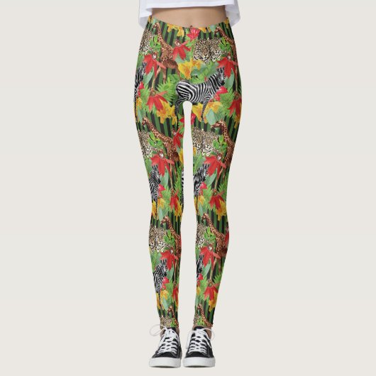 Wilde dieren uit Afrika Leggings (Voorkant)