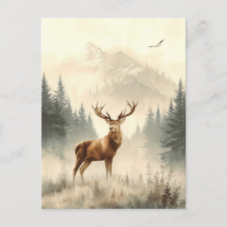 Wilde dieren van Alaska. Rendieren.. Ansichtkaart Briefkaart