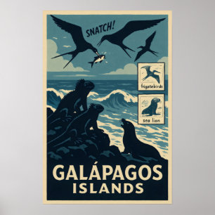 wilde dieren van de Galápagos-eilanden Poster