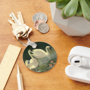 wilde dieren, Victoriaans witte zwanen Sleutelhanger