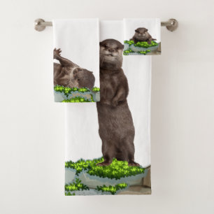 Wilde Dieren Wezels - Baby Otters Bad Handdoek