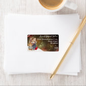 Wilde dieren Winter dromerige cadeau feestelijk aa Etiket (Insitu)