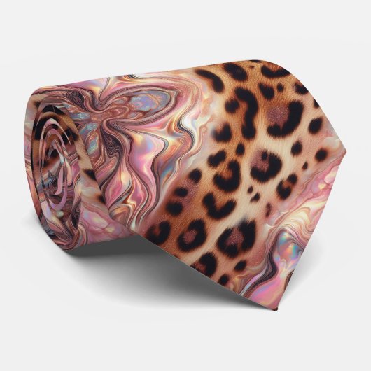 Wilde Dierenprint Roze Opal Gestippelde Das (Opgerold)