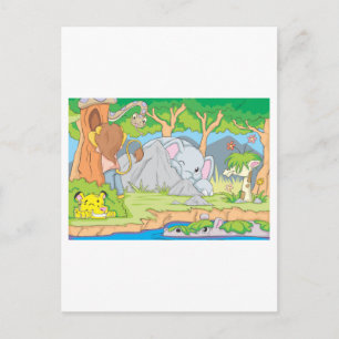 Wilde Dierenvrienden Verbergen en zoeken Briefkaart