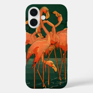 wilde diervogels, tropische roze vlamingos iPhone 16 hoesje