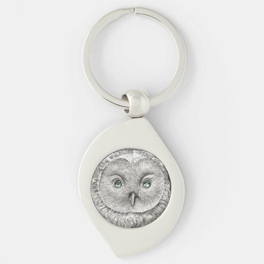 WILDE DINGEN: Silver Ural Owl Coin - Sleutelhanger (Voorkant)