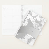 Wilde dingen Witte/Grijze Monogram Naam Planner (Display)