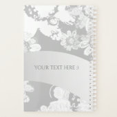 Wilde dingen Witte/Grijze Monogram Naam Planner (Achterkant)