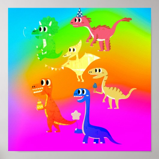 wilde dinosauriërs poster (Voorkant)