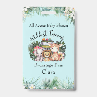Wilde Dromen Safari Backstage Baby Shower Badge