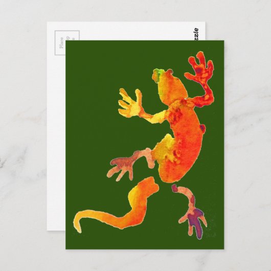 Wilde eco-gekko-hagedis briefkaart (Voorkant / Achterkant)
