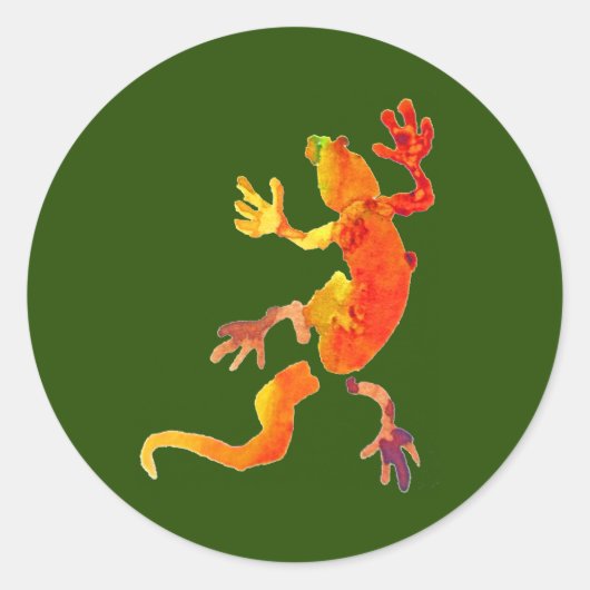 Wilde eco-gekko-hagedis ronde sticker (Voorkant)