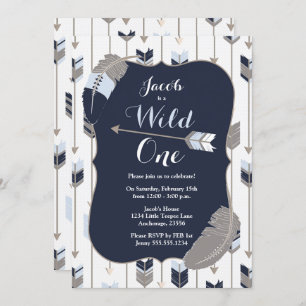 Wilde EE Tribale Arrows Birthday Party Blue Gray Kaart