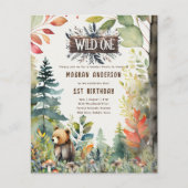 Wilde Eén Babybeer Bosdieren 1e Verjaardag (Voorkant)