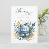 Wilde Eén Beer 1e Verjaardag (of BEWERK LEEFTIJD) Kaart (Staand voorkant)