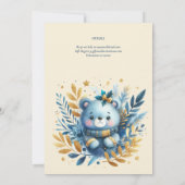 Wilde Eén Beer 1e Verjaardag (of BEWERK LEEFTIJD) Kaart (Achterkant)