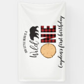 Wilde één Beer buffel eerste verjaardag Spandoek (Verticaal)