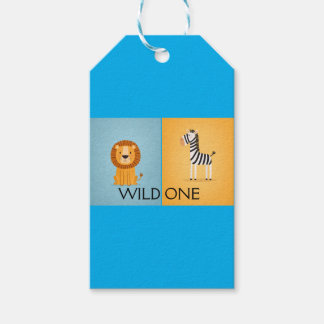 Wilde Eén Jungle Verjaardag- Safari Dieren Cadeaulabel