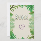 Wilde Eén, kleurrijke, schattige dinosaurus 1e ver Kaart (Achterkant)