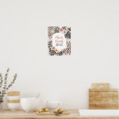 Wilde één luipaardprint meisjes verjaardag fotohok poster (Keuken)