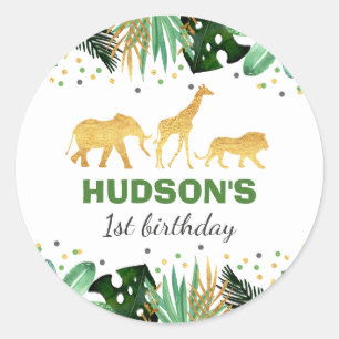 Wilde één partij vecht Label Sticker Oerwouden