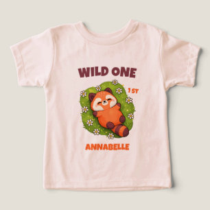 Wilde Eén Rode Panda Eerste Verjaardag Kinderen