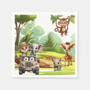 Wilde Eén Safari Jungle Dieren Papieren Servetten