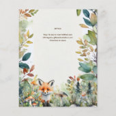 Wilde Eén Vos Baby Bosdieren Rustiek (Achterkant)