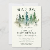 Wilde Eén Waterverf Dieren in het Bos 1e Verjaarda Kaart (Voorkant)