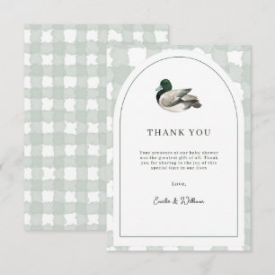 Wilde-eend Baby Shower Geslacht Neutraal Groen Bedankkaart
