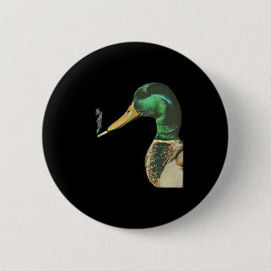Wilde eend die sigaret rookt meme grappige wilde e ronde button 5,7 cm