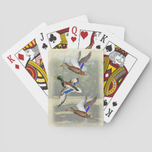 wilde eenden die door het moeras vliegen pokerkaarten