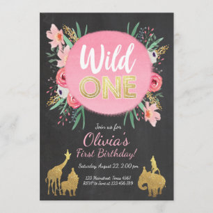 Wilde eenden Verjaardagse uitnodiging Floral Gold
