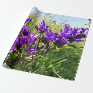 Wilde elegante paarse bloem cadeaupapier