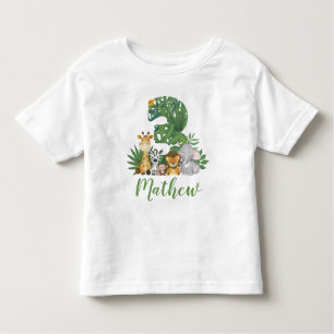 Wilde en Boom 3e Safari Birthday Oerwouden Kinder Shirts