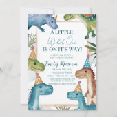 Wilde en dinosaurussen en Baby shower Kaart (Voorkant)