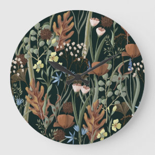 Wilde en gedroogde bloemen patroon. grote klok