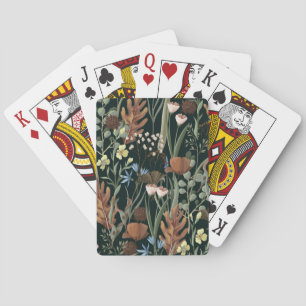 Wilde en gedroogde bloemen patroon. pokerkaarten