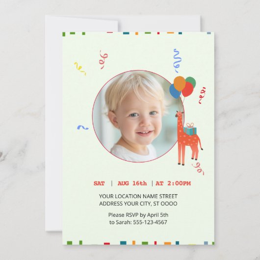 Wilde en grillige 2e verjaardag kaart (Achterkant)