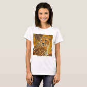 Wilde en Majestic: olieverf Cheetah Art afdrukken T-shirt (Voorkant volledig)