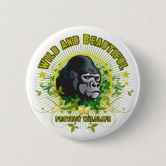 Wilde en mooie Gorilla Ronde Button 5,7 Cm