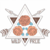 Wilde en Vrij Boho Rozen Vinyl Sticker (Voorkant)