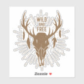 Wilde en vrije Boho Skull Sticker (Vel)