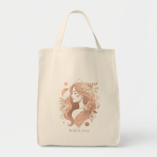 Wilde en Vrije Esthetische Boho Lijnkunst Dames T- Tote Bag