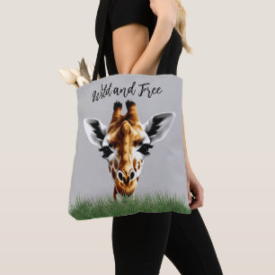 Wilde en vrije Giraffe Canvas tas
