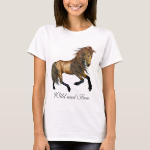 Wilde en vrije paarden t-shirt