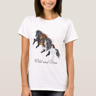 Wilde en vrije paarden t-shirt